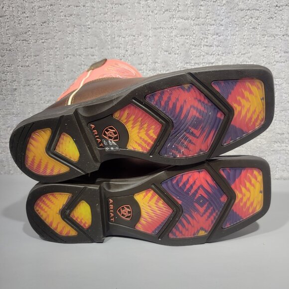 Ariat Anthem Shortie Myra Women’s Size US 10B Brown Pink Leather Cowboy Boots. - Picture 5 of 12